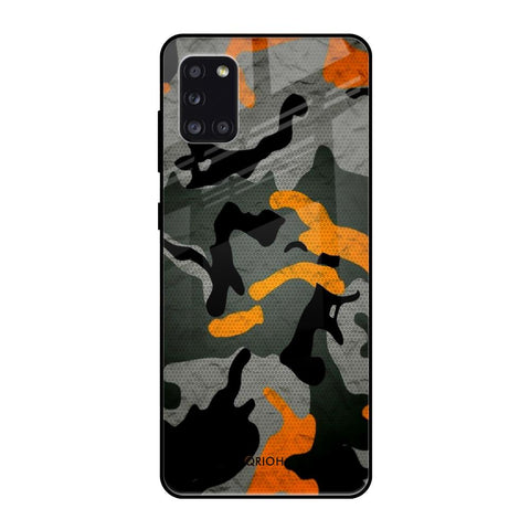 Camouflage Orange Samsung Galaxy A31 Glass Back Cover Online
