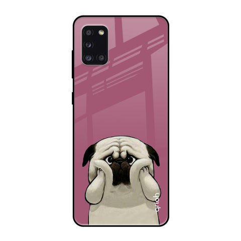 Funny Pug Face Samsung Galaxy A31 Glass Back Cover Online