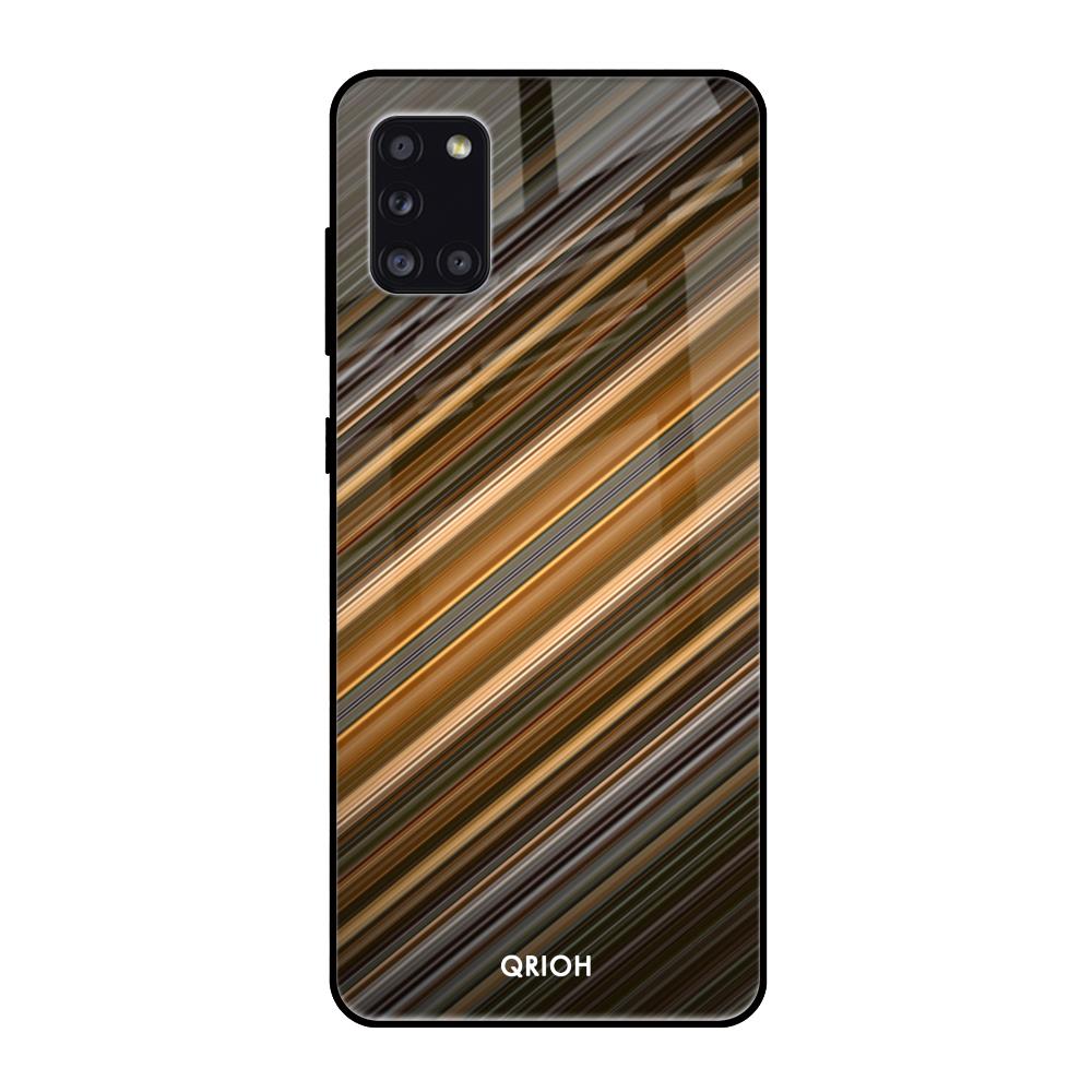 Diagonal Slash Pattern Samsung Galaxy A31 Glass Back Cover Online