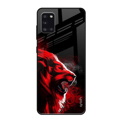 Red Angry Lion Samsung Galaxy A31 Glass Back Cover Online