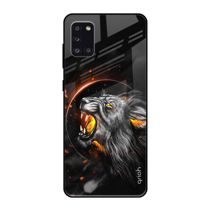 Aggressive Lion Samsung Galaxy A31 Glass Back Cover Online
