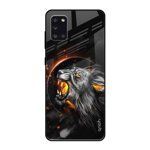 Aggressive Lion Samsung Galaxy A31 Glass Back Cover Online