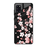 Black Cherry Blossom Samsung Galaxy A31 Glass Back Cover Online