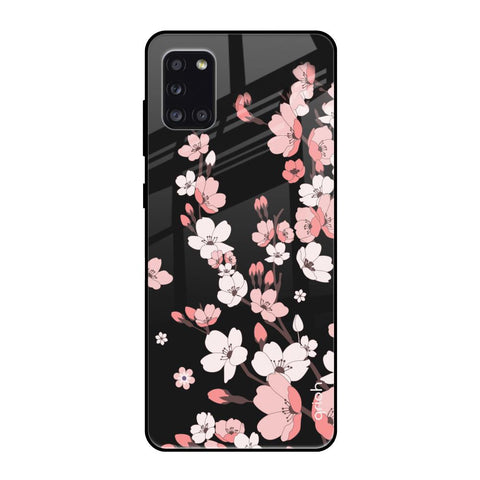 Black Cherry Blossom Samsung Galaxy A31 Glass Back Cover Online