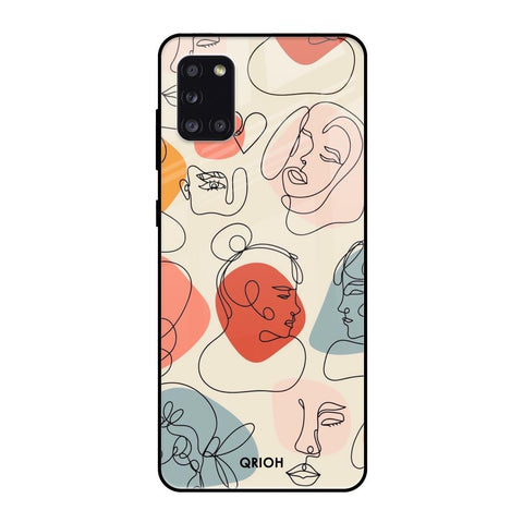Abstract Faces Samsung Galaxy A31 Glass Back Cover Online