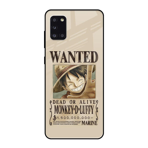 Luffy Wanted Samsung Galaxy A31 Glass Back Cover Online