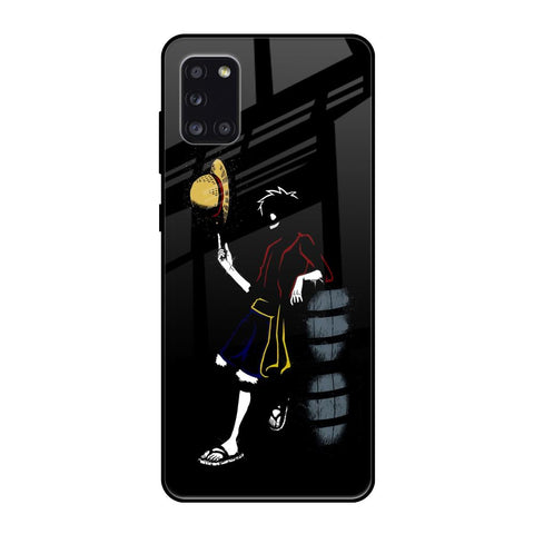 Luffy Line Art Samsung Galaxy A31 Glass Back Cover Online