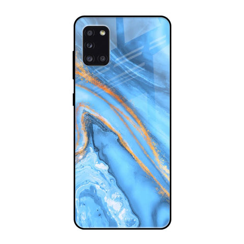 Vibrant Blue Marble Samsung Galaxy A31 Glass Back Cover Online