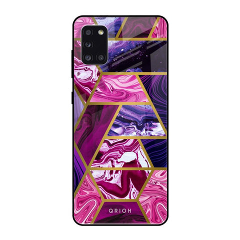Electroplated Geometric Marble Samsung Galaxy A31 Glass Back Cover Online