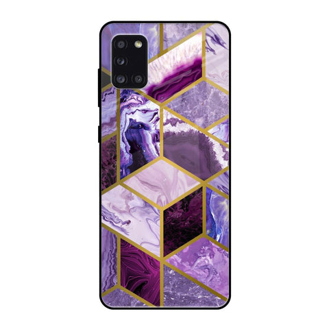 Purple Rhombus Marble Samsung Galaxy A31 Glass Back Cover Online