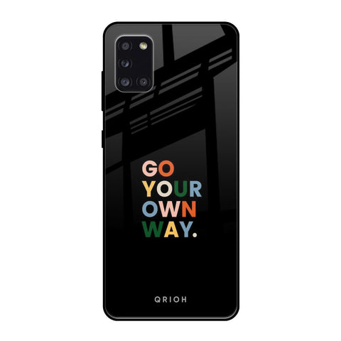 Go Your Own Way Samsung Galaxy A31 Glass Back Cover Online