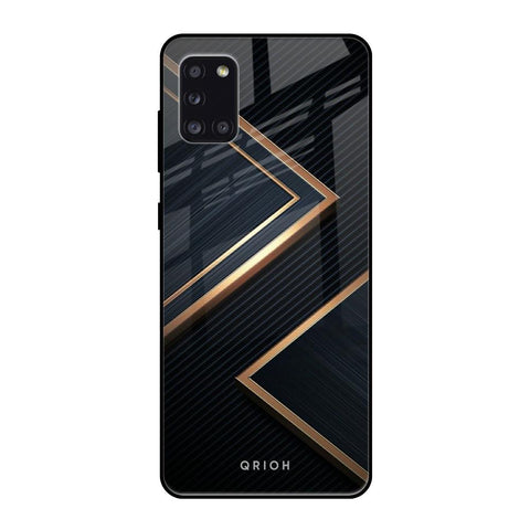 Sleek Golden & Navy Samsung Galaxy A31 Glass Back Cover Online