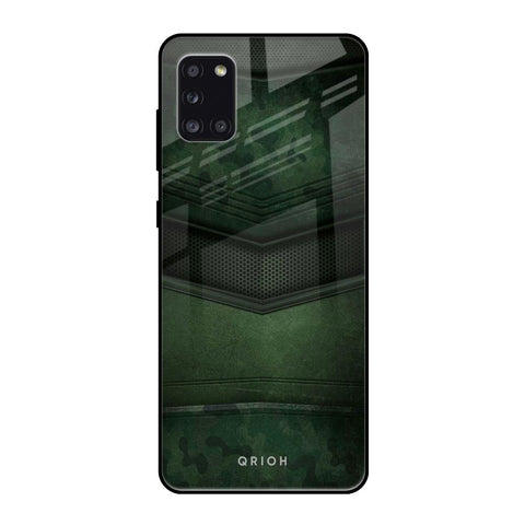 Green Leather Samsung Galaxy A31 Glass Back Cover Online