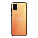 Orange Curve Pattern Samsung Galaxy A31 Glass Back Cover Online