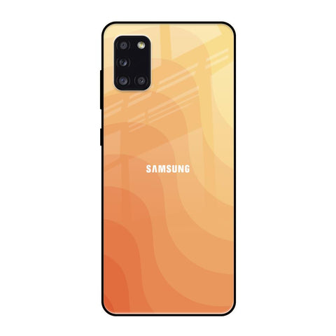 Orange Curve Pattern Samsung Galaxy A31 Glass Back Cover Online