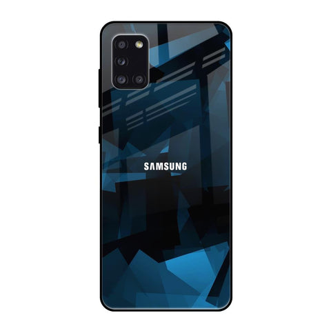 Polygonal Blue Box Samsung Galaxy A31 Glass Back Cover Online