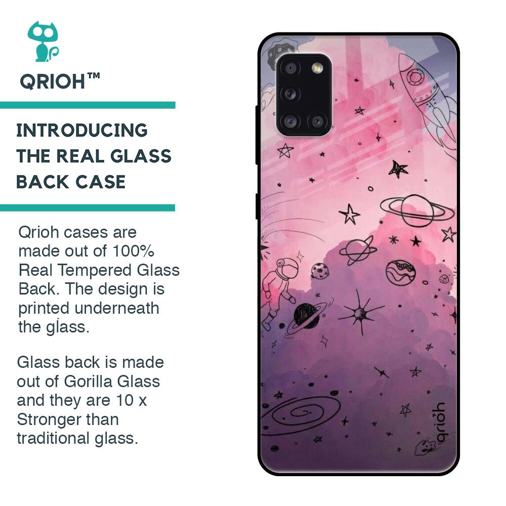 Space Doodles Glass Case for Samsung Galaxy A31