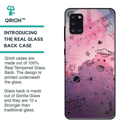Space Doodles Glass Case for Samsung Galaxy A31