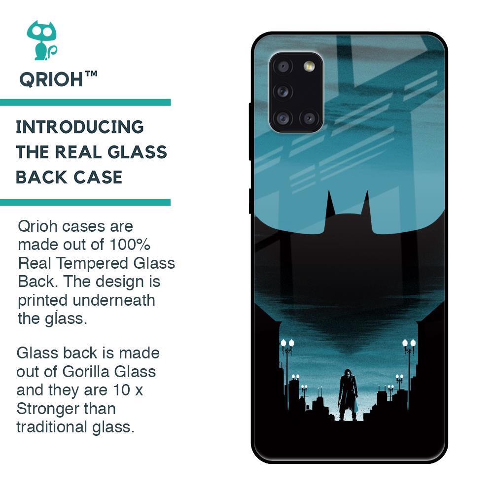 Cyan Bat Glass Case for Samsung Galaxy A31