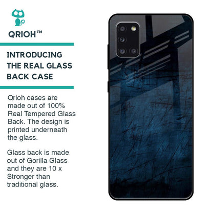 Dark Blue Grunge Glass Case for Samsung Galaxy A31