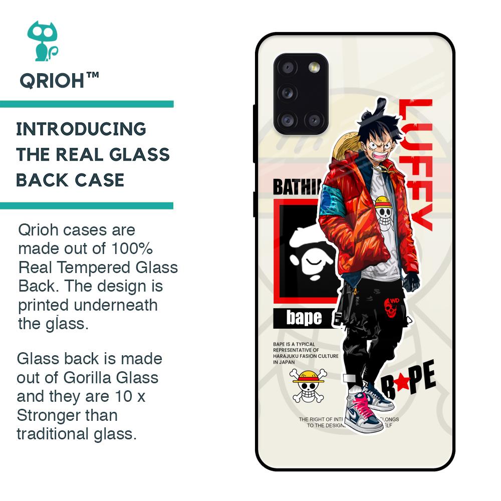 Bape Luffy Glass Case for Samsung Galaxy A31