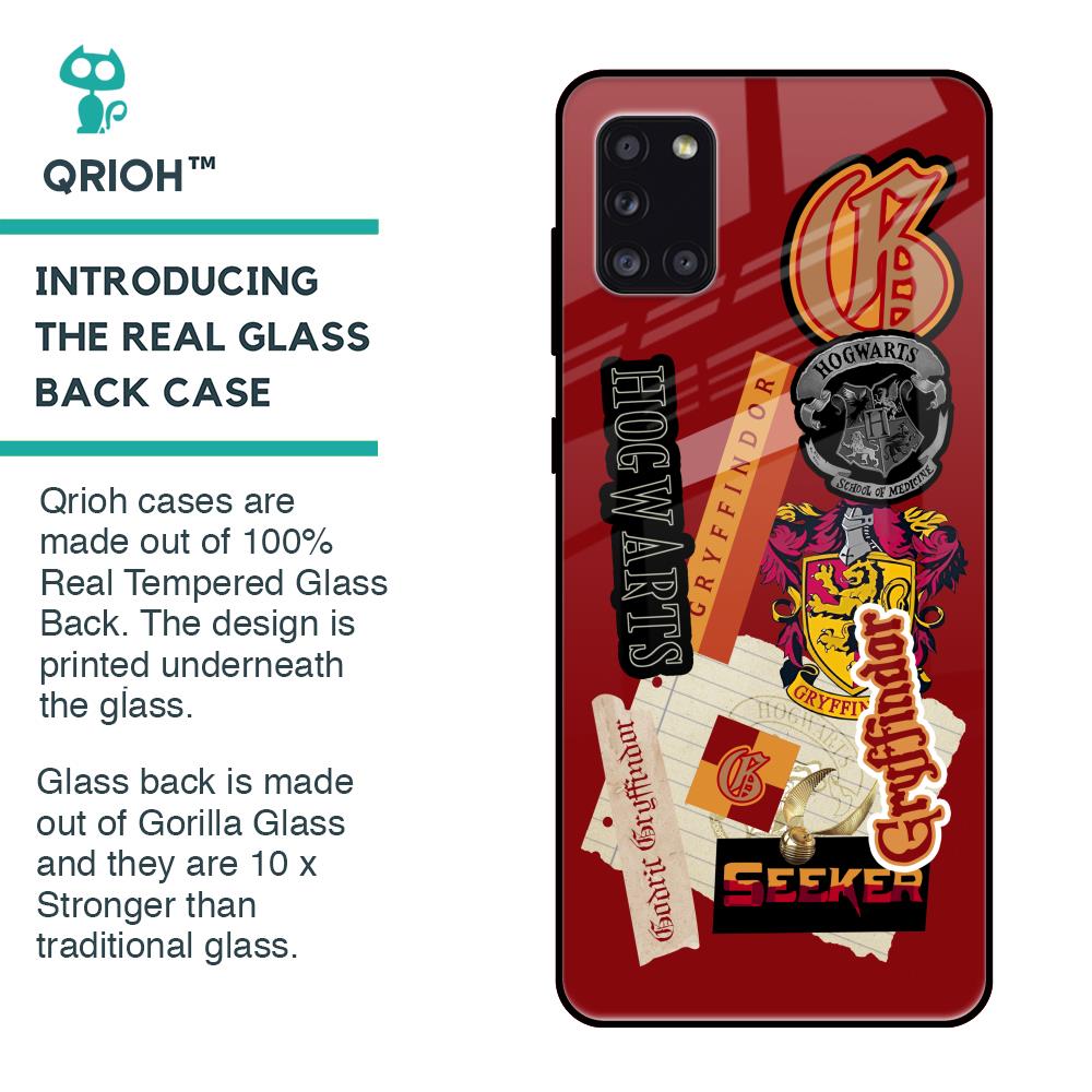 Gryffindor Glass Case for Samsung Galaxy A31