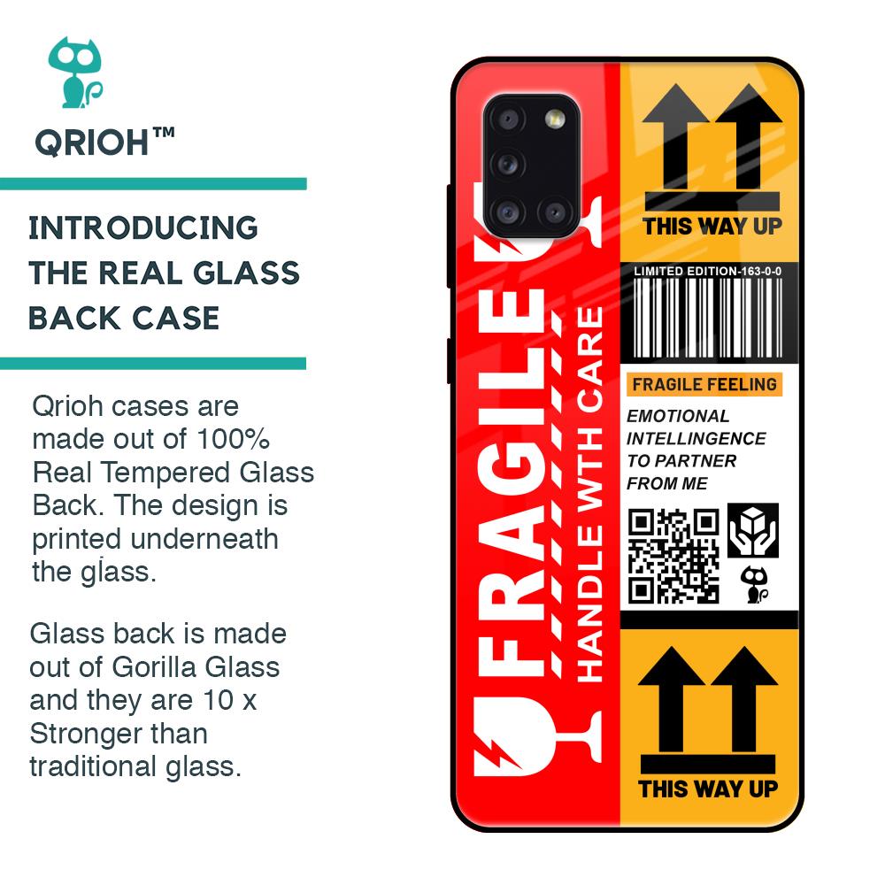Handle With Care Glass Case for Samsung Galaxy A31