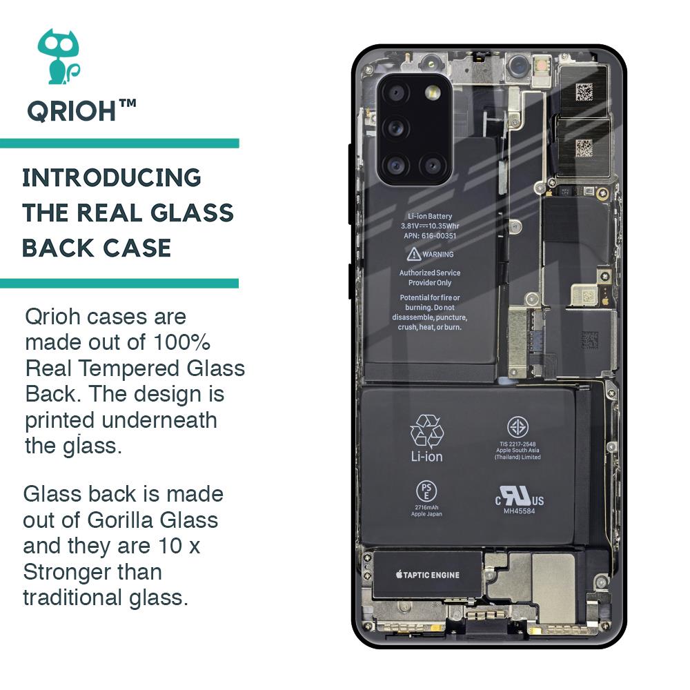 Skeleton Inside Glass Case for Samsung Galaxy A31