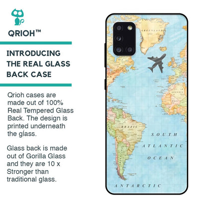 Travel Map Glass Case for Samsung Galaxy A31