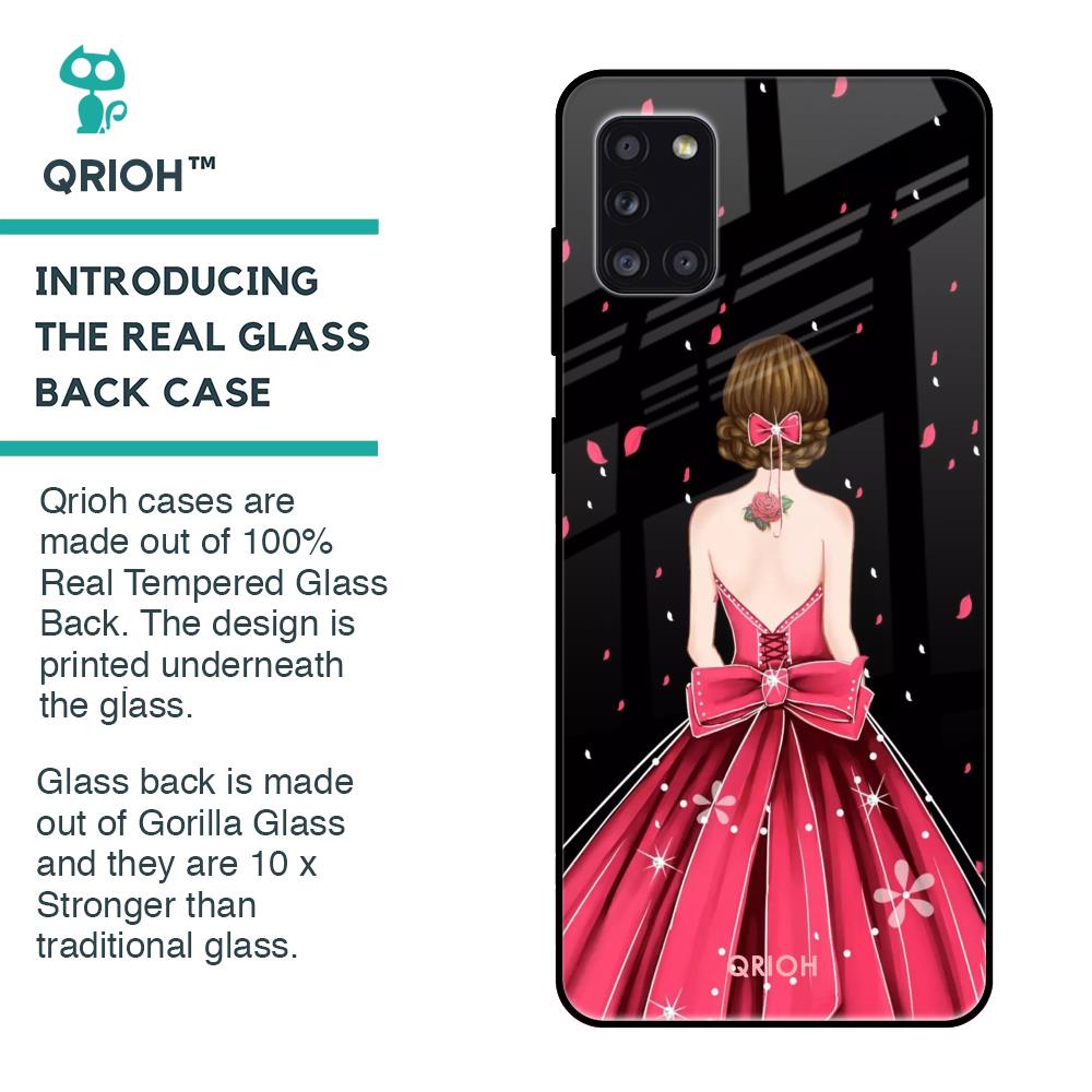 Fashion Princess Glass Case for Samsung Galaxy A31