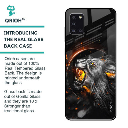 Aggressive Lion Glass Case for Samsung Galaxy A31