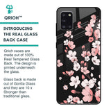 Black Cherry Blossom Glass Case for Samsung Galaxy A31