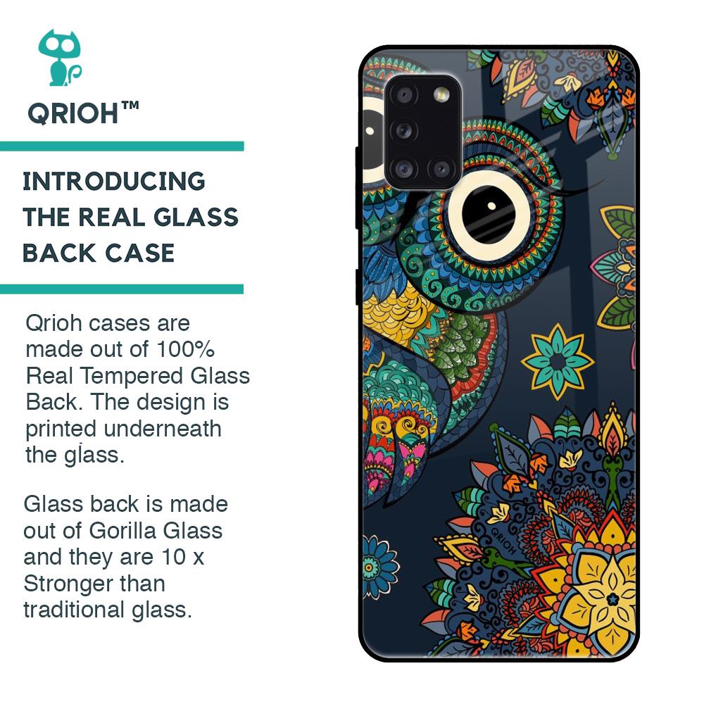 Owl Art Glass Case for Samsung Galaxy A31