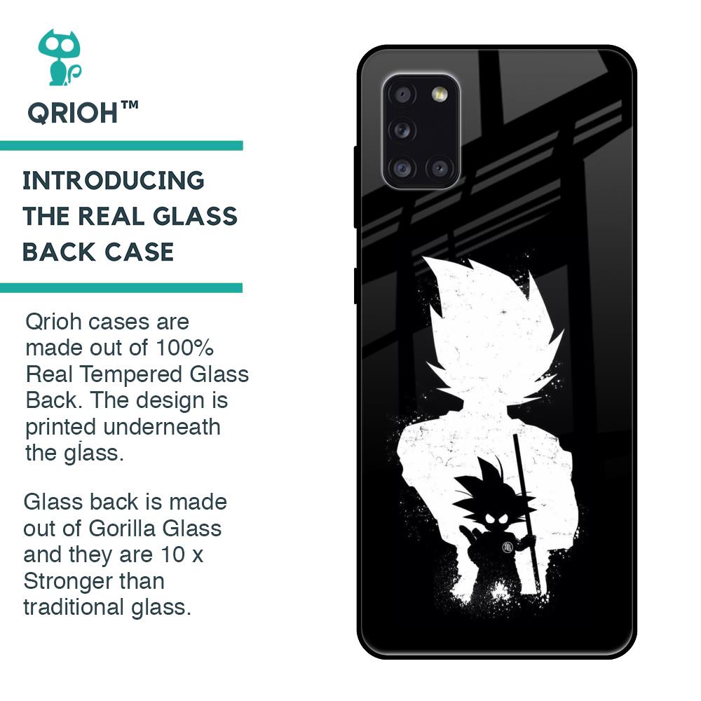Monochrome Goku Glass Case for Samsung Galaxy A31