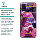 Electroplated Geometric Marble Glass Case for Samsung Galaxy A31