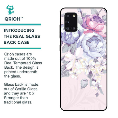 Elegant Floral Glass case for Samsung Galaxy A31