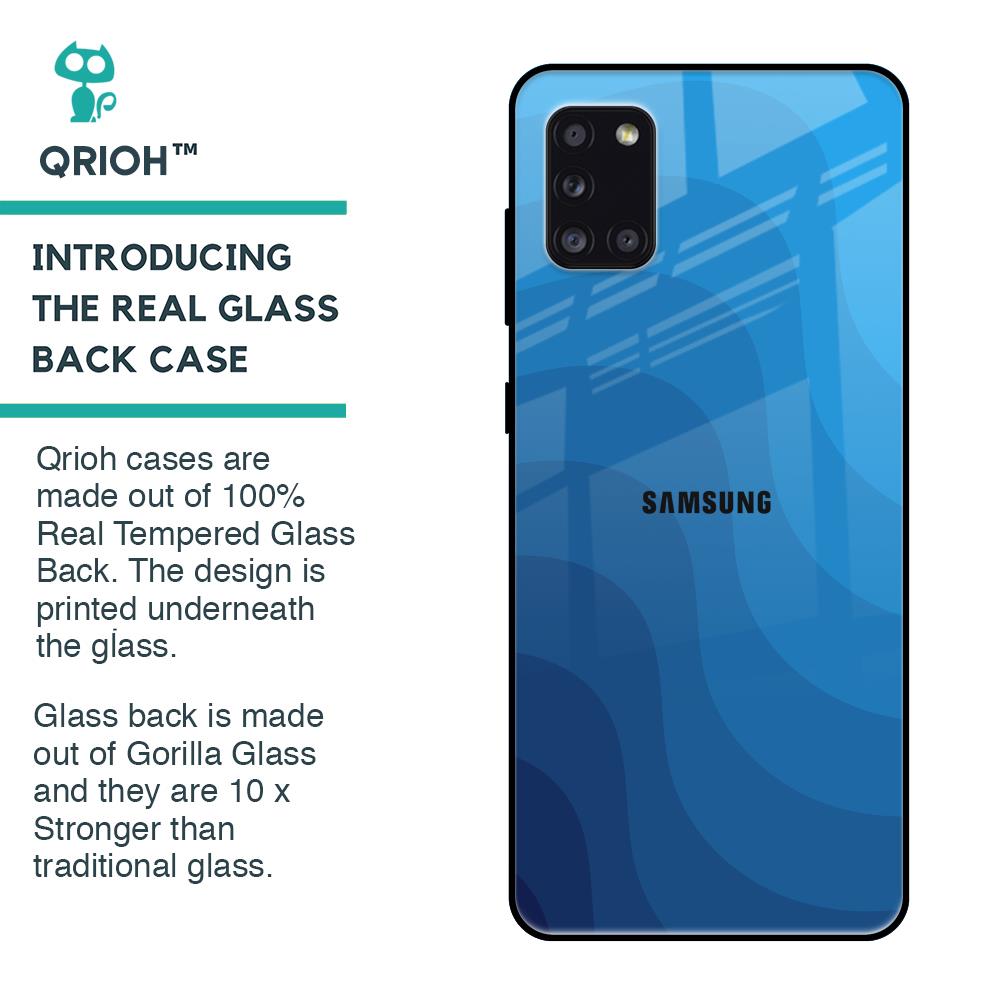 Blue Wave Abstract Glass Case for Samsung Galaxy A31