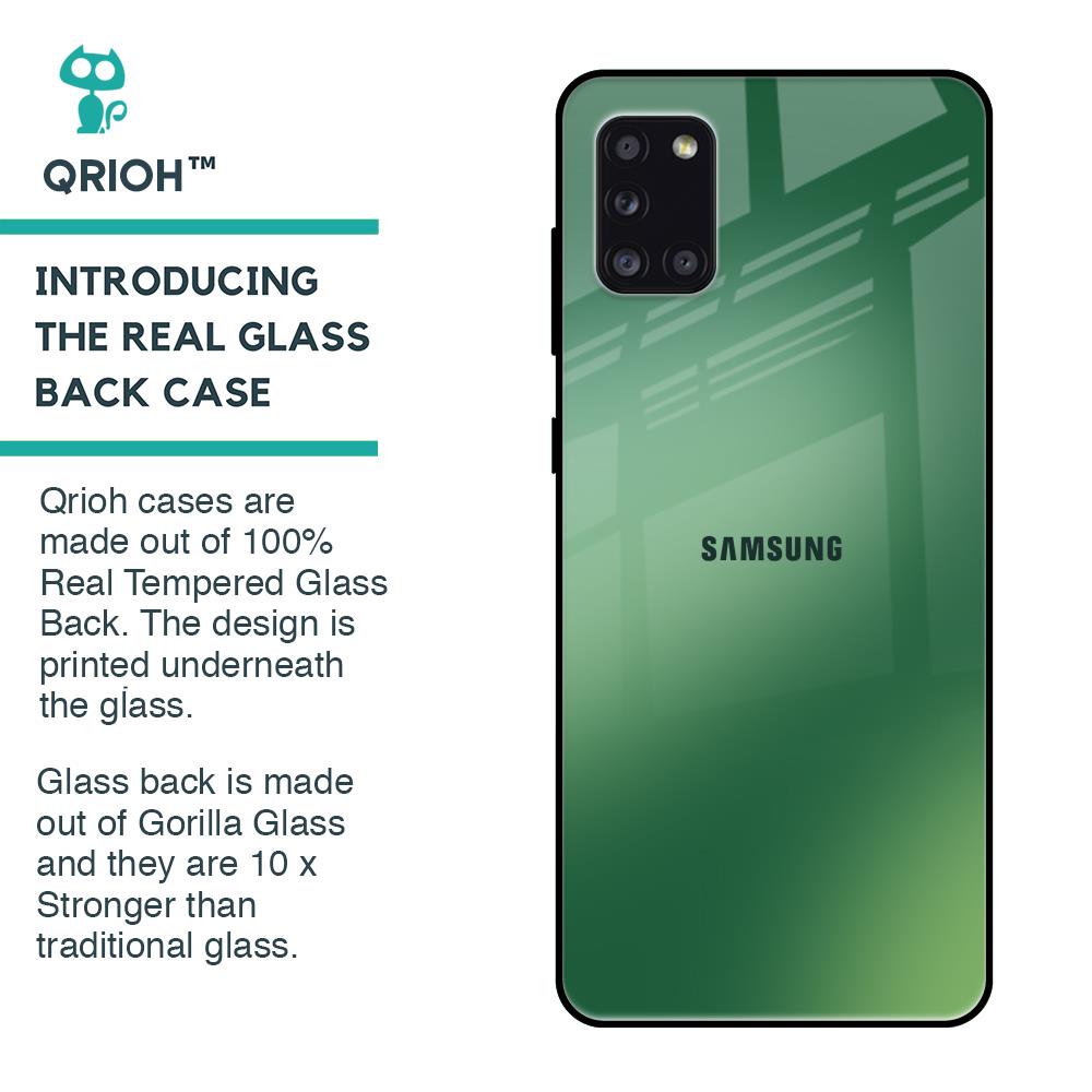 Green Grunge Texture Glass Case for Samsung Galaxy A31