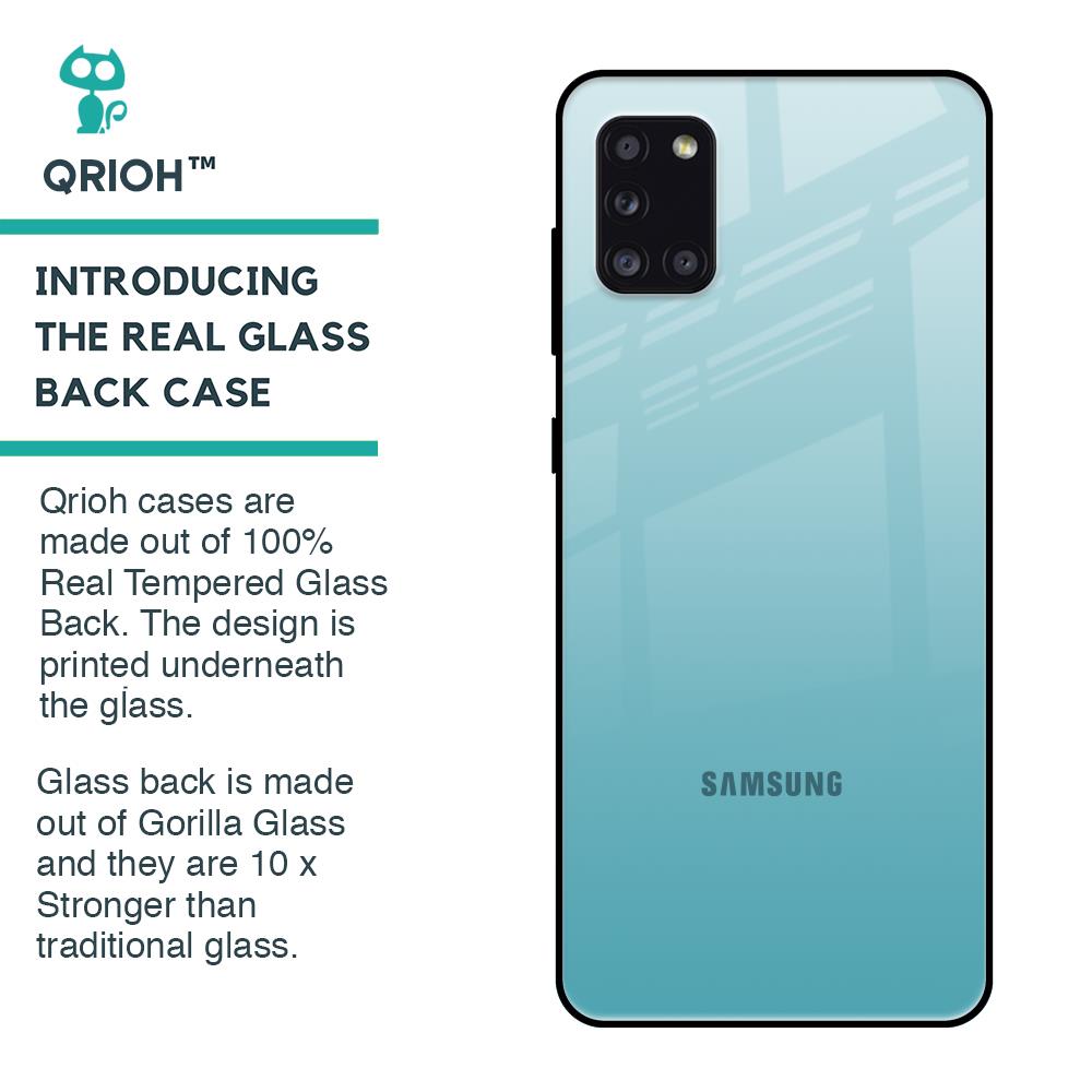 Arctic Blue Glass Case For Samsung Galaxy A31
