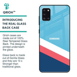 Pink & White Stripes Glass Case For Samsung Galaxy A31