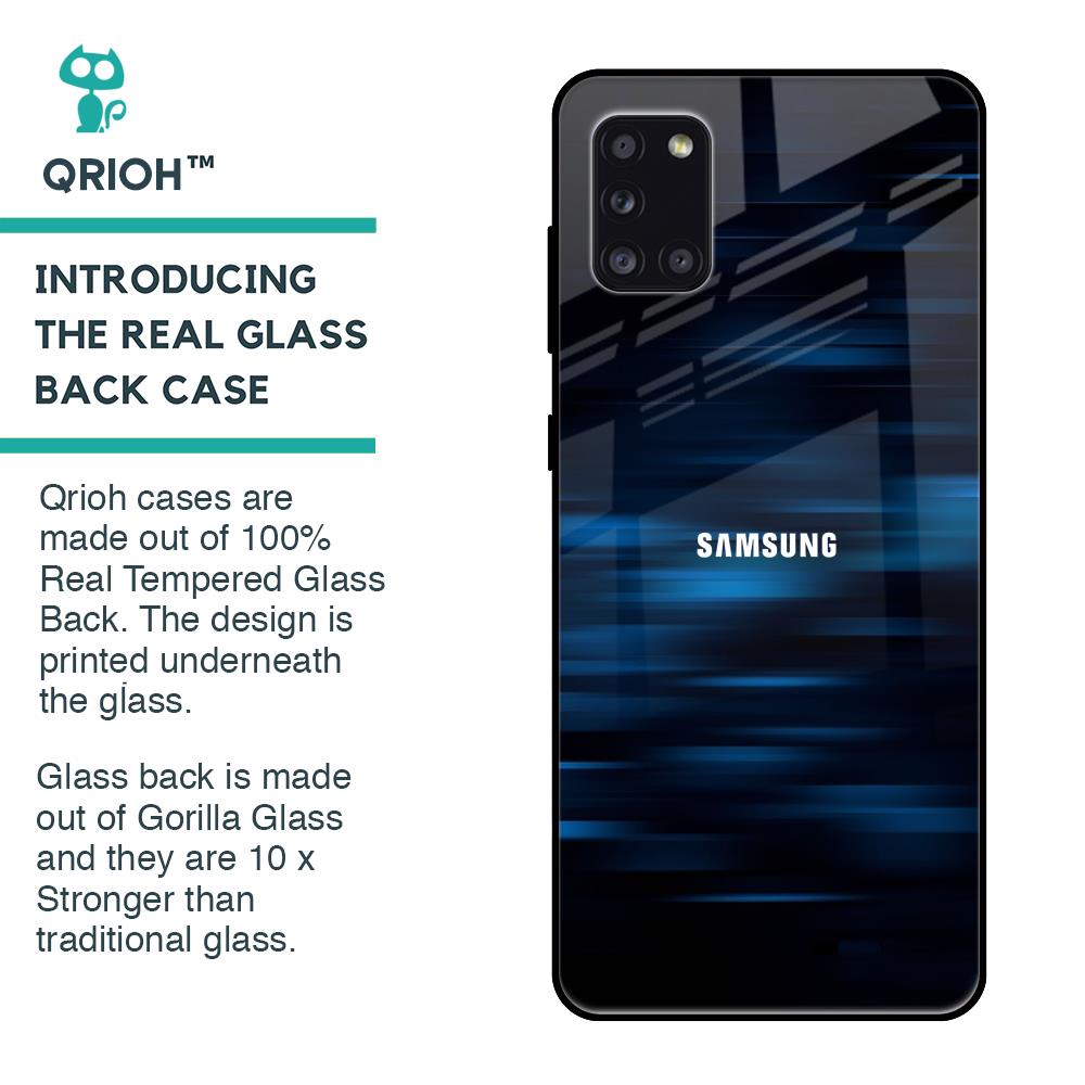 Blue Rough Abstract Glass Case for Samsung Galaxy A31