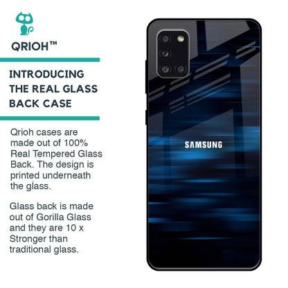 Blue Rough Abstract Glass Case for Samsung Galaxy A31