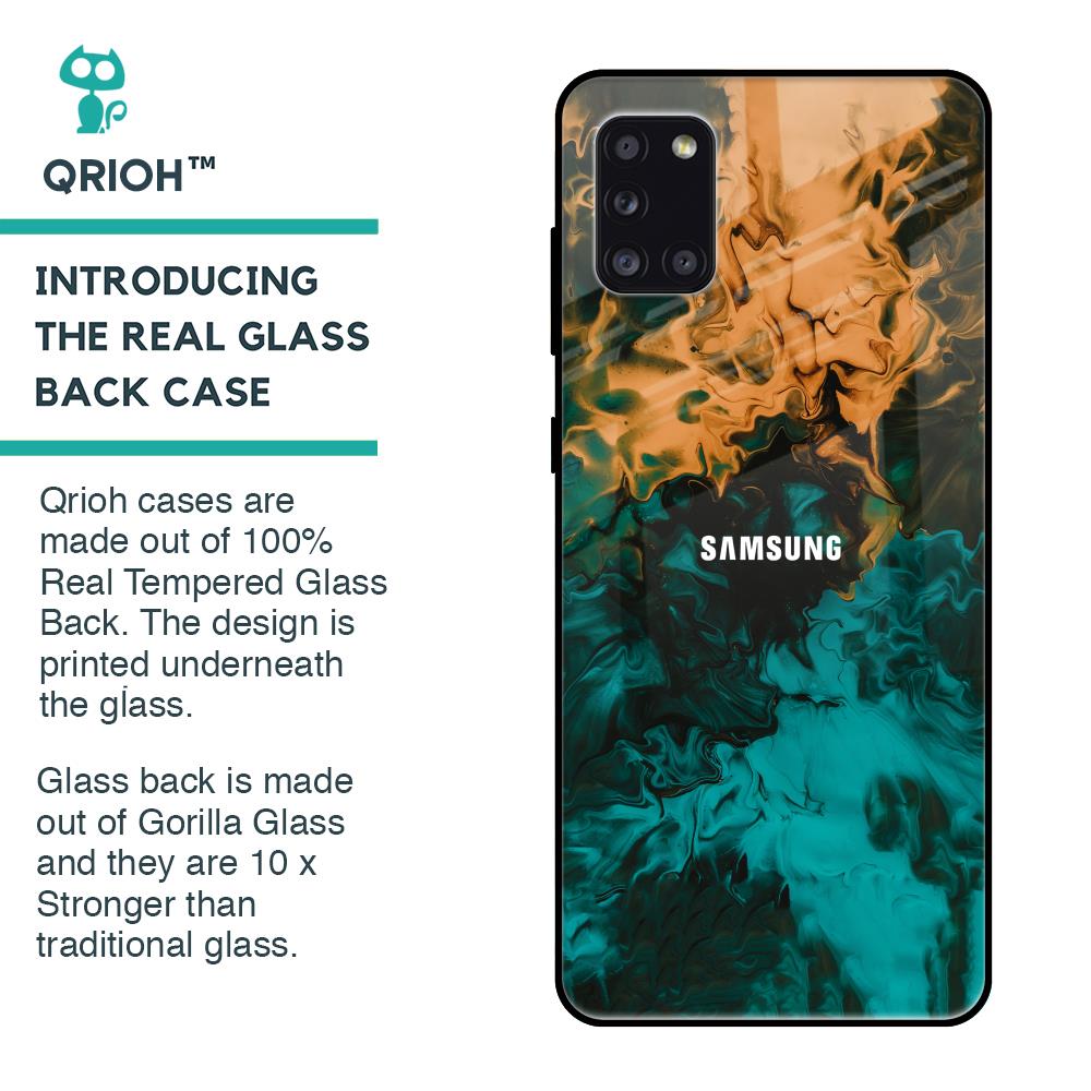 Watercolor Wave Glass Case for Samsung Galaxy A31