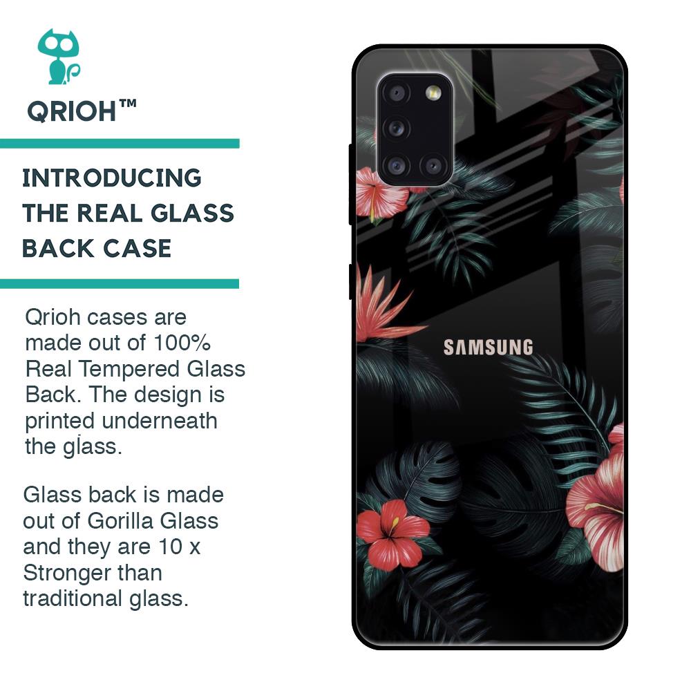 Tropical Art Flower Glass Case for Samsung Galaxy A31
