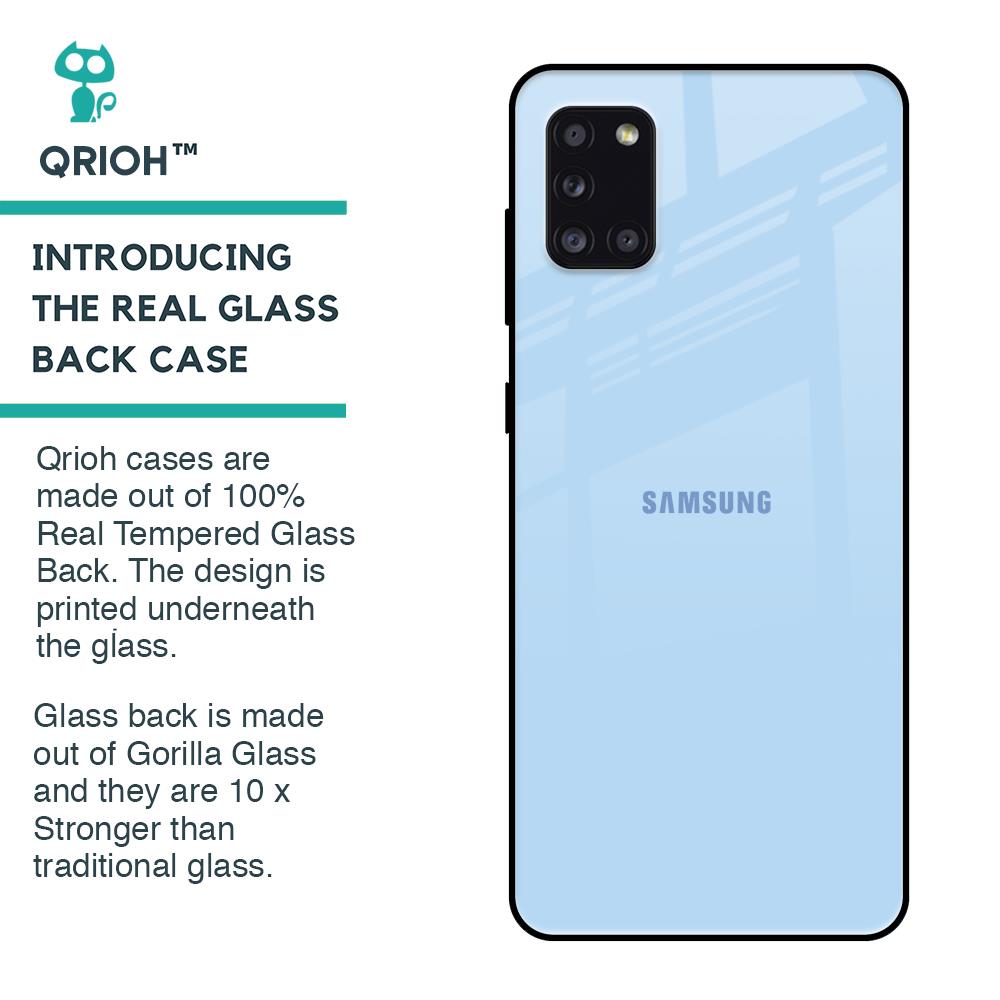 Pastel Sky Blue Glass Case for Samsung Galaxy A31