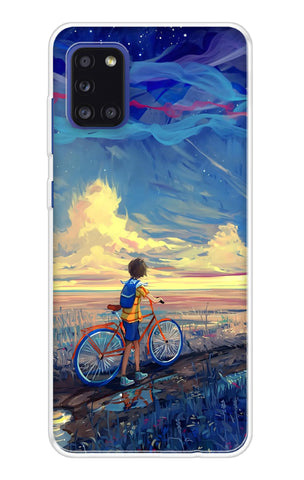 Riding Bicycle to Dreamland Samsung Galaxy A31 Back Cover