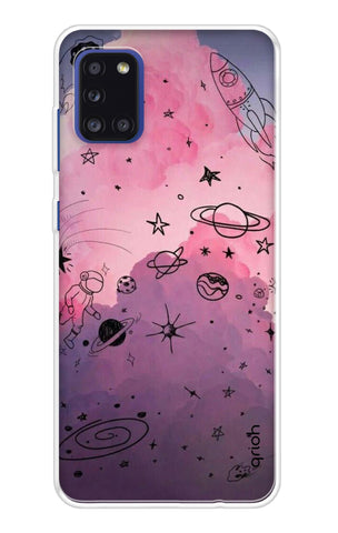Space Doodles Art Samsung Galaxy A31 Back Cover