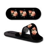 Black Floral Glass case with Slider Phone Grip Combo