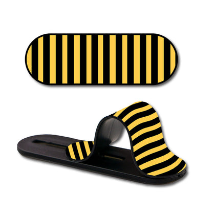 Black And Yellow Stripes Glass case with Slider Phone Grip Combo