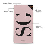 Solid Pink Initials Customized Power Bank
